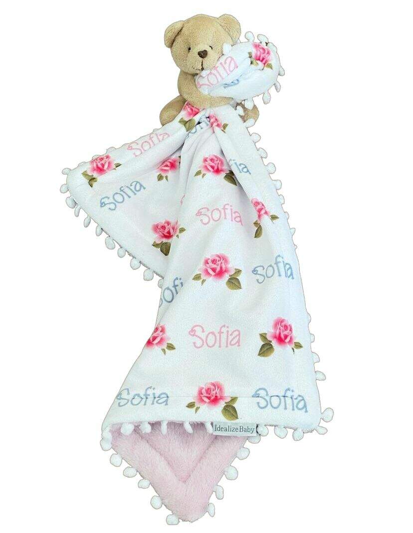 Manta Plush para Meninas Com Pompom - Unique Baby